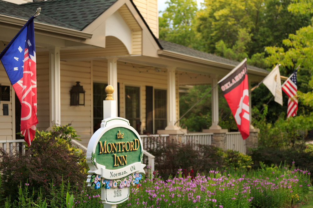 Sign at Montford Inn Bed and Breakfast Norman Oklahoma