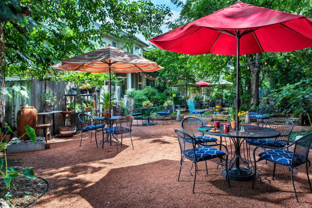 Patio at Montford Inn boutique bed and breakfast in Norman OK