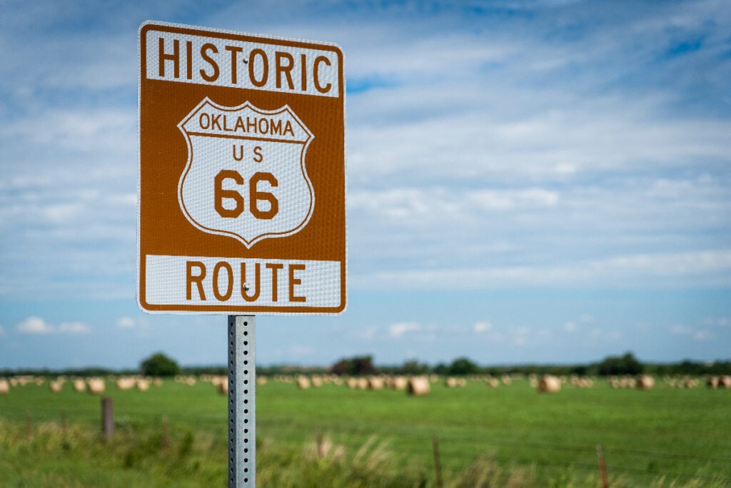 Oklahoma Day Trips - Route 66 sign